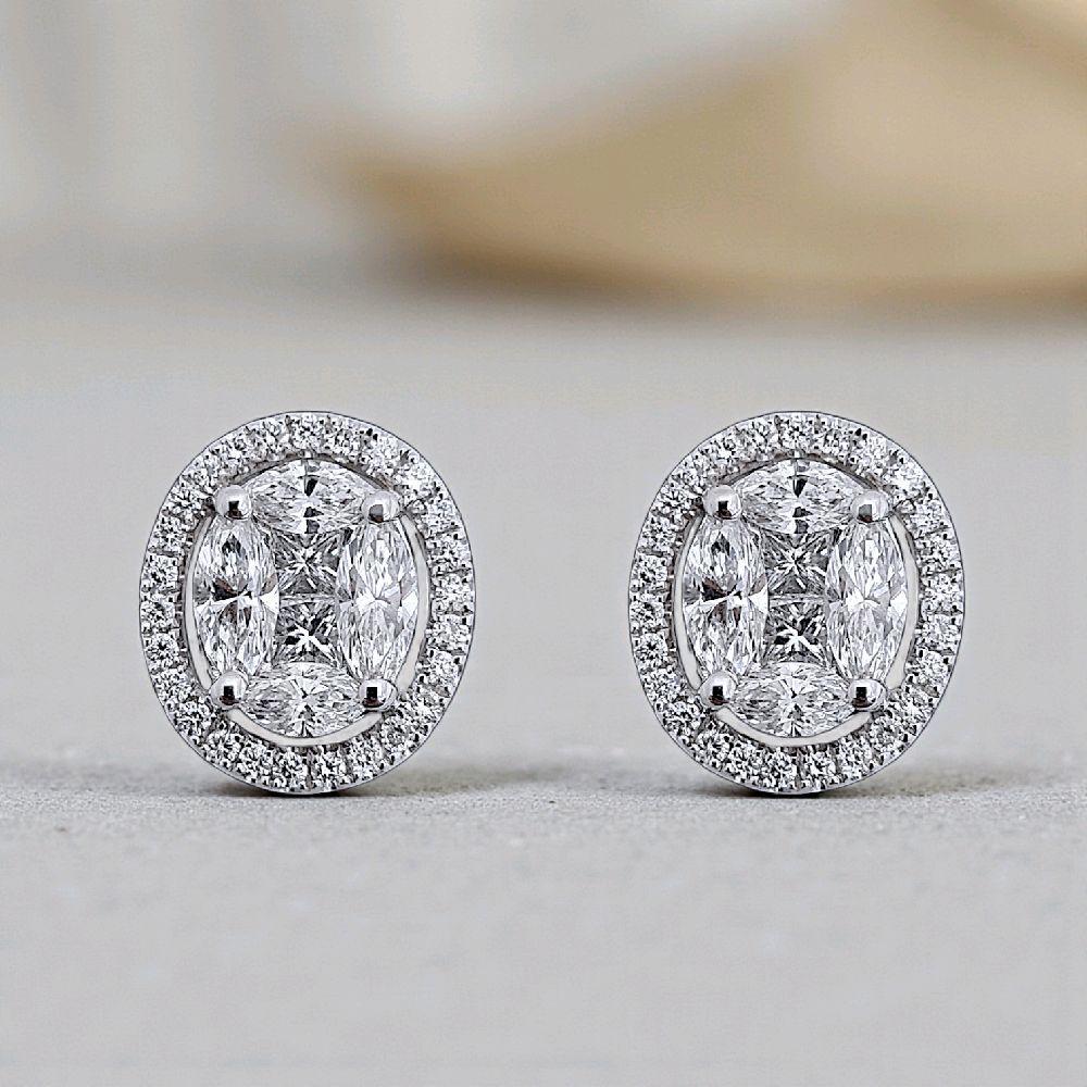 Oval Diamond Earring 18K / Anting Berlian Oval 18K / Diamond Jewelry 404AB2400PRLS