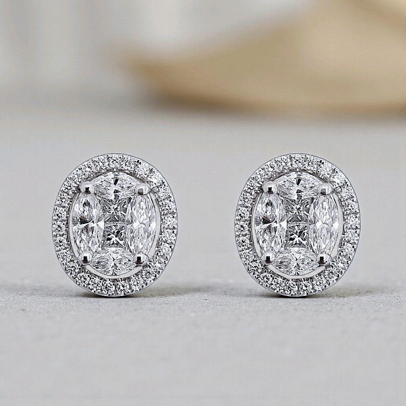 Oval Diamond Earring 18K / Anting Berlian Oval 18K / Diamond Jewelry 404AB2400PRLS