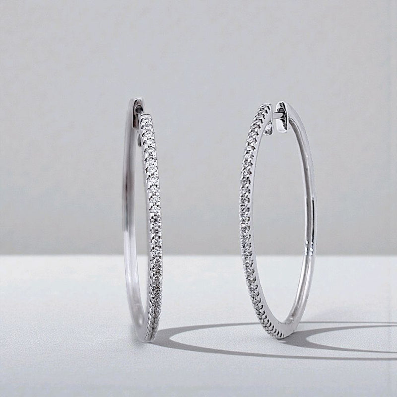 Circle Hoop Diamond Earring 18K / Anting Berlian Bulat 18K / Diamond Jewelry 406AB1800PFLS
