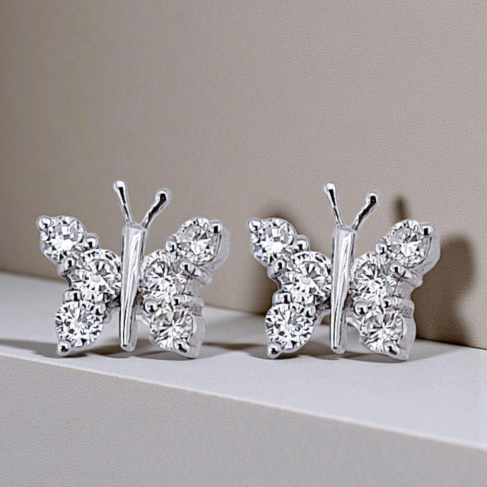 Butterfly Diamond Earring 18K / Anting Berlian Kupu-kupu 18K / Diamond Jewelry 409AB700PFLS