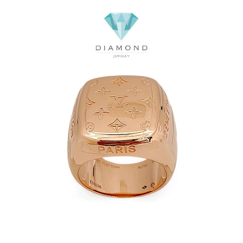 Signet Monogram Ring 18K / Cincin Signet Monogram 18K / Diamond Jewelry 1CBD1748LSNEW