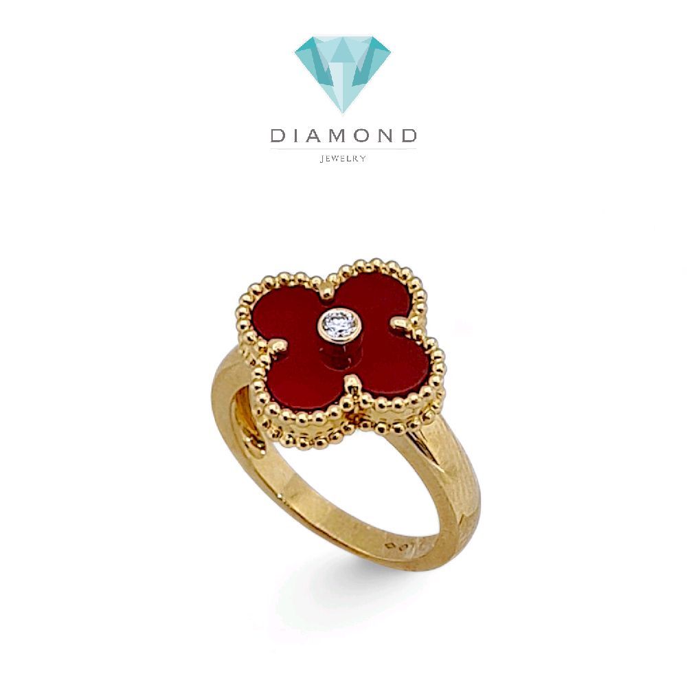 Clover Vintage Charnelian Diamond Ring 18K / Cincin  Berlian Clover Vintage Charnelian 18K / Diamond Jewelry 103CBD76000AB