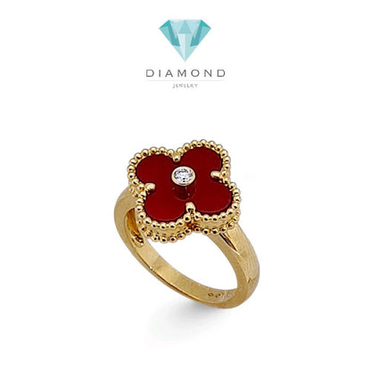 Clover Vintage Charnelian Diamond Ring 18K / Cincin  Berlian Clover Vintage Charnelian 18K / Diamond Jewelry 103CBD76000AB