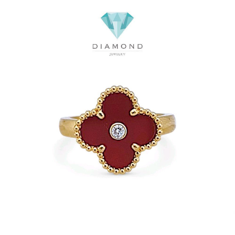 Clover Vintage Charnelian Diamond Ring 18K / Cincin  Berlian Clover Vintage Charnelian 18K / Diamond Jewelry 103CBD76000AB